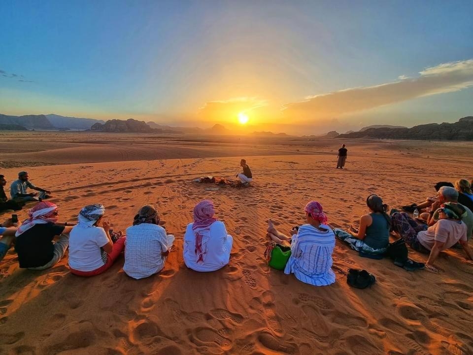 Bedouin camp at sunset